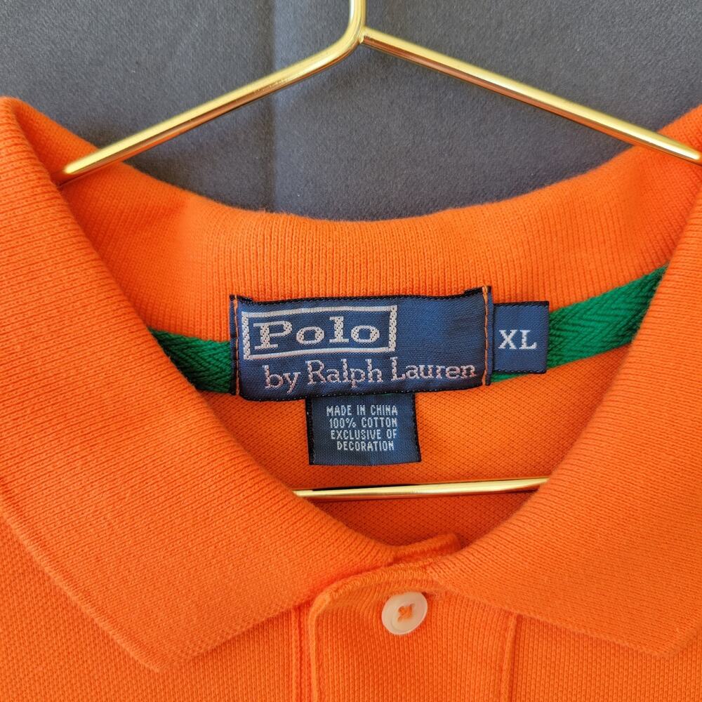 Polo Ralph Lauren Mens Orange Green Cross Mallets Rugby Short Sleeve Shirt XL - Picture 2 of 8